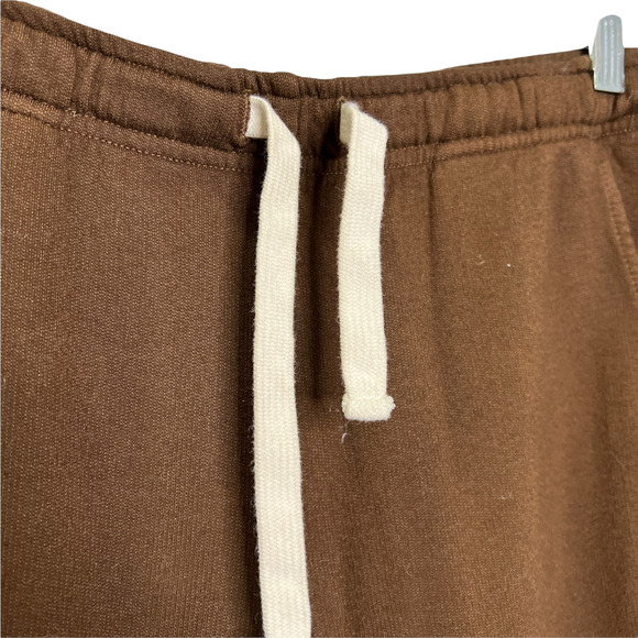 Monrow Women's Jogger Pants Drawstring Brown Loose Tapered Cotton High Rise XS - Picture 5 of 8